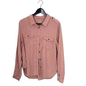 Universal Thread Goods Co‎ Womens Button Down Shirt Long Sleeve Pink Size Medium